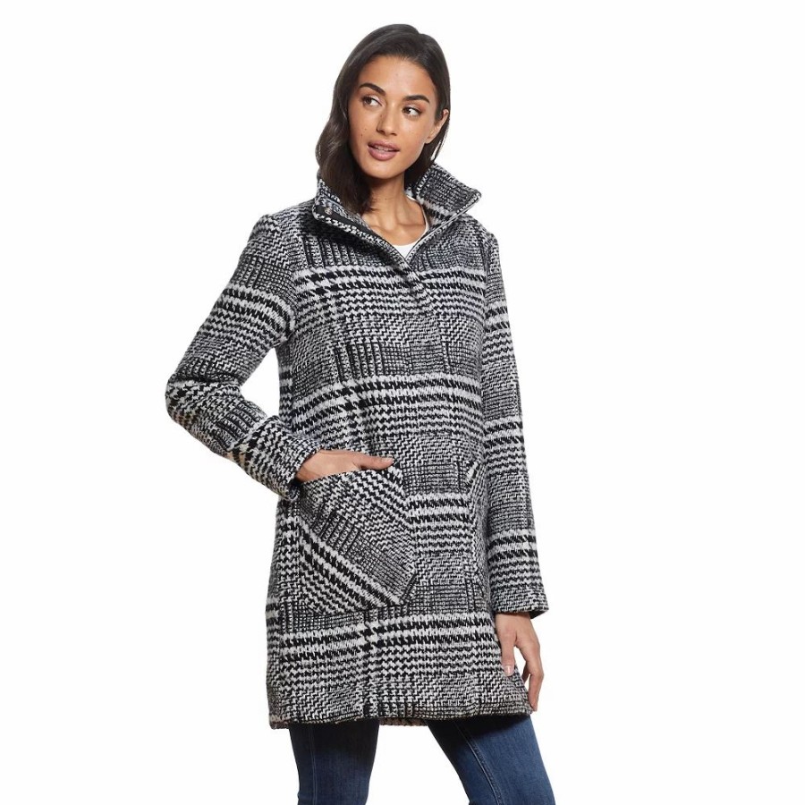 Clothing * | Women'S Weathercast Plaid Wool-Blend Topper Coat