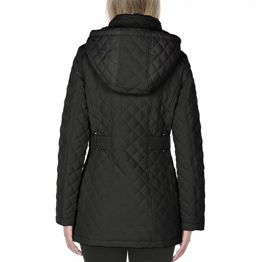 Clothing * | Women'S Halitech Faux-Fur Hooded Quilted Jacket Grey