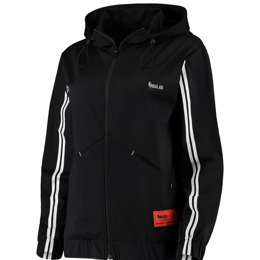 Clothing * | Women'S Qore Black Brooklyn Nets Everyday Team Full-Zip Jacket