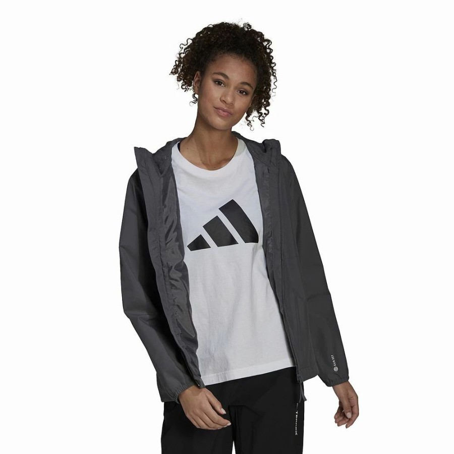 Clothing * | Women'S Adidas Essential Hooded Rain Jacket