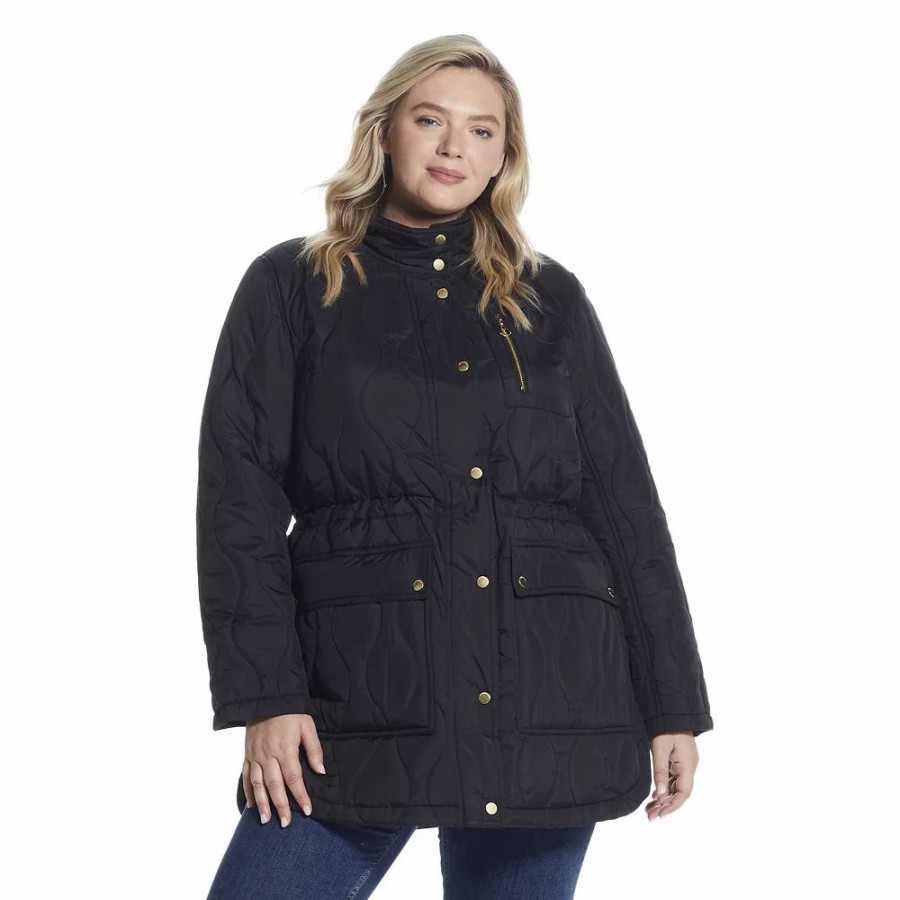 Clothing * | Plus Size Weathercast Hooded Quilted Anorak Jacket