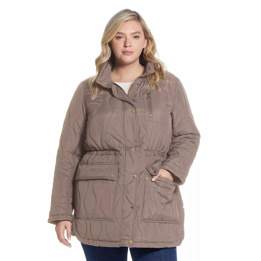 Clothing * | Plus Size Weathercast Hooded Quilted Anorak Jacket