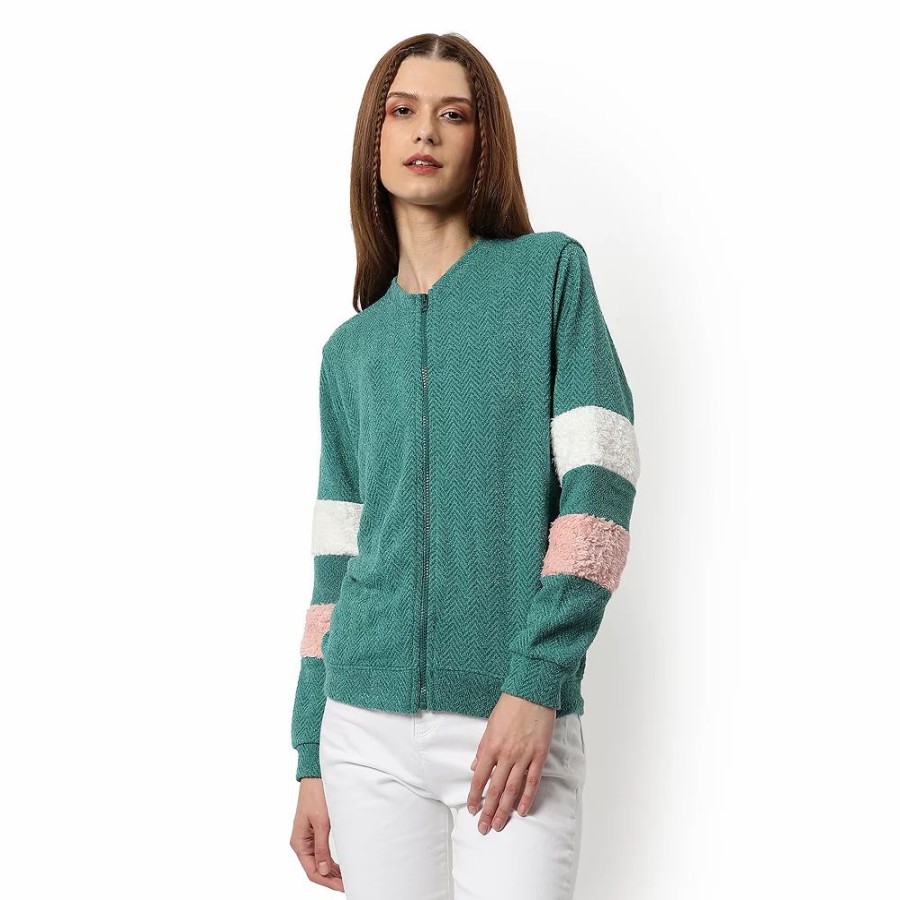 Clothing * | Campus Sutra Women Round Neck Full Sleeve Sweatshirt