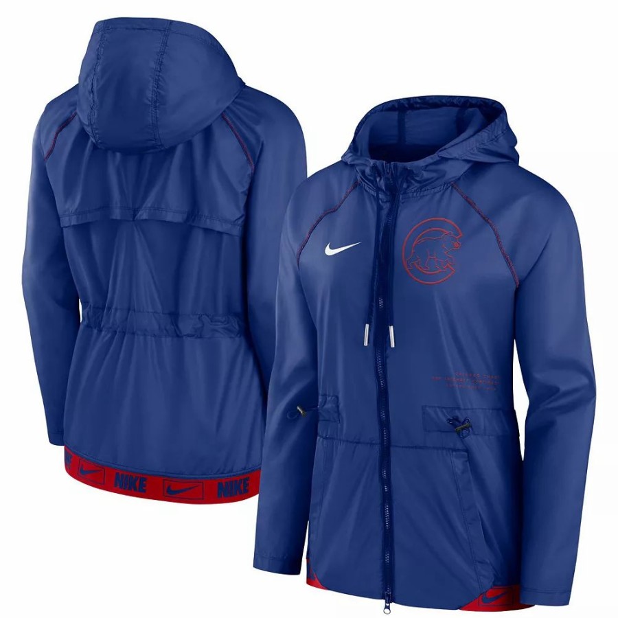 Clothing * | Women'S Nike Royal Chicago Cubs Statement Full-Zip Hoodie Jacket