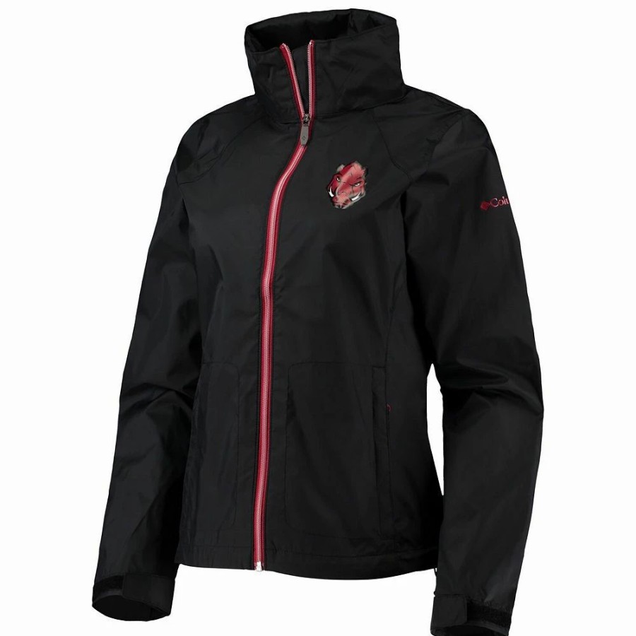 Clothing * | Women'S Columbia Black Arkansas Razorbacks Switchback Full-Zip Hoodie Jacket