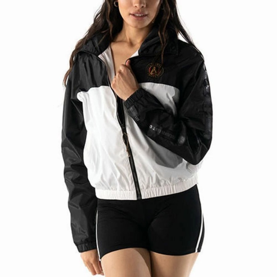 Clothing * | Women'S The Wild Collective Black Atlanta United Fc Anthem Full-Zip Jacket