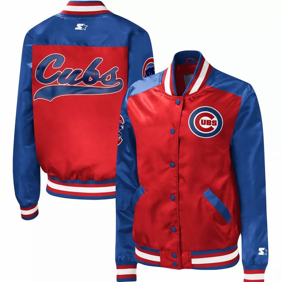 Clothing * | Women'S Starter Red Chicago Cubs The Legend Full-Snap Jacket