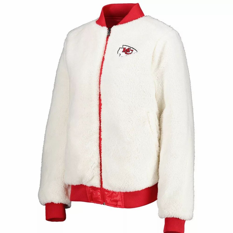 Clothing * | Women'S G-Iii 4Her By Carl Banks Oatmeal/Red Kansas City Chiefs Switchback Reversible Full-Zip Jacket