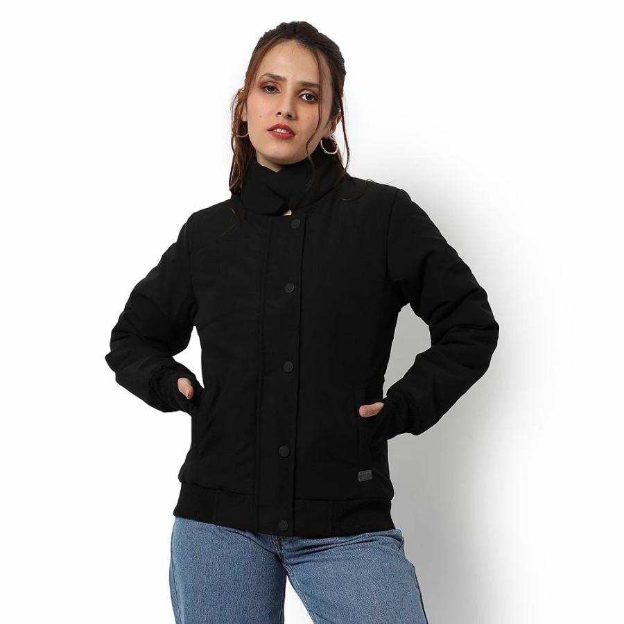 Clothing * | Campus Sutra Women Regular Fit Zipper Jacket