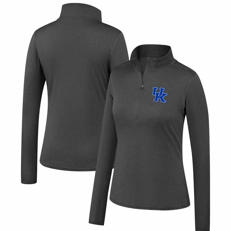 Clothing * | Women'S Top Of The World Heathered Charcoal Kentucky Wildcats Olympus Half-Zip Jacket