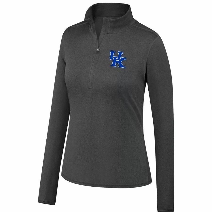 Clothing * | Women'S Top Of The World Heathered Charcoal Kentucky Wildcats Olympus Half-Zip Jacket