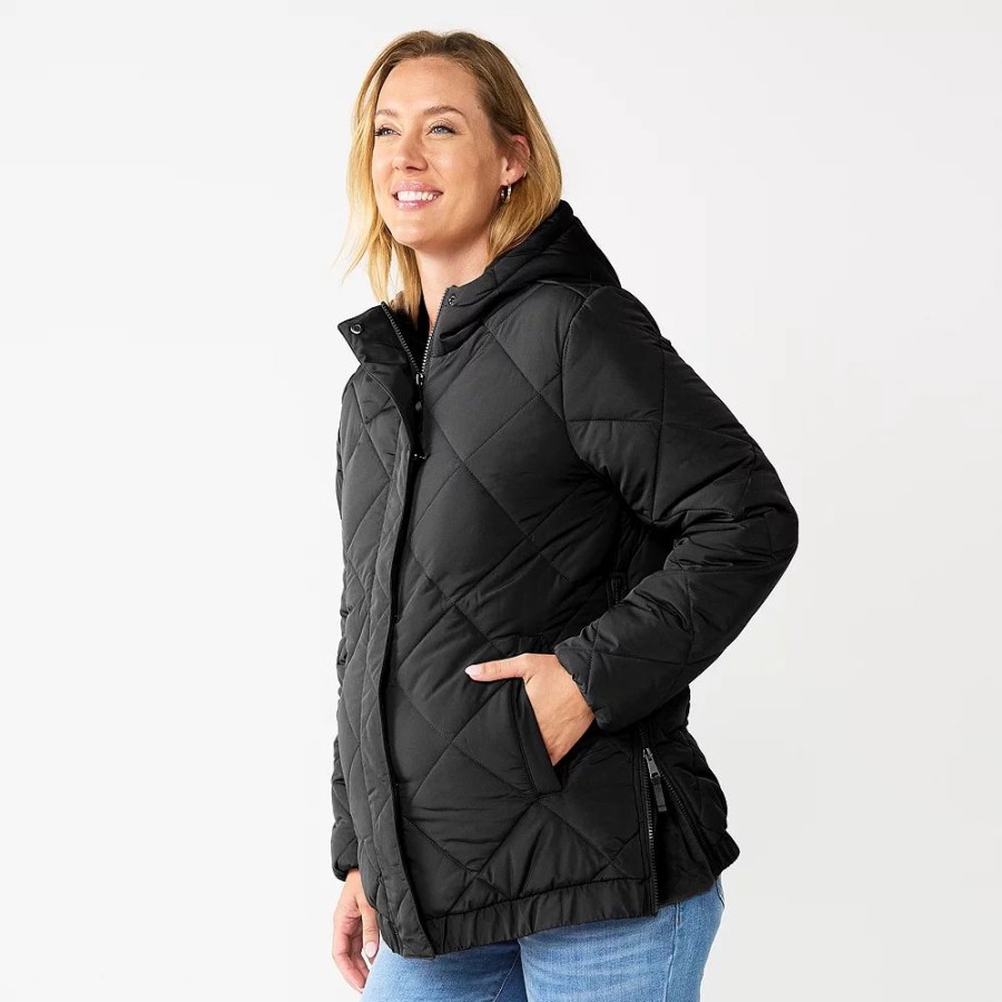 Clothing * | Maternity Sonoma Goods For Life Side Zip Puffer Jacket