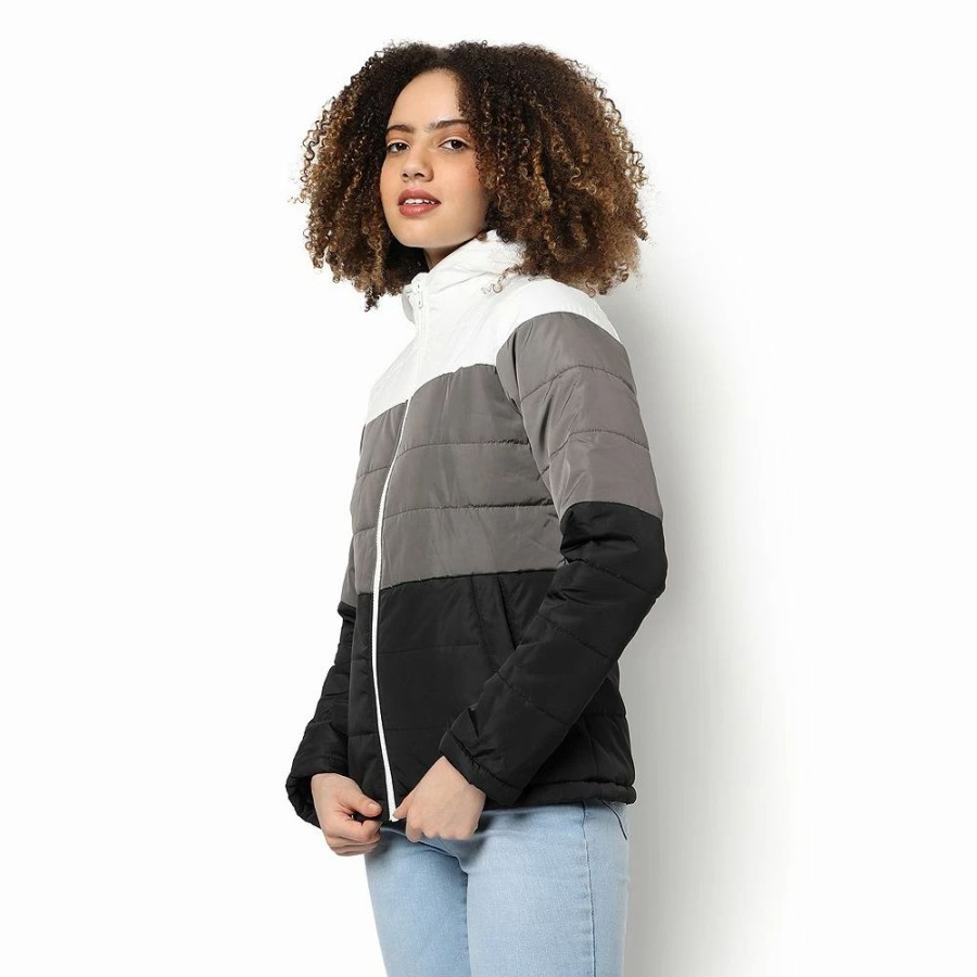 Clothing * | Campus Sutra Women Regular Fit Zipper Jacket