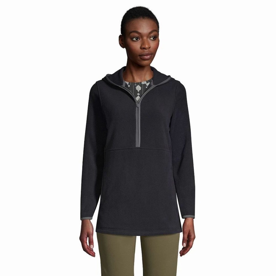 Clothing * | Women'S Lands' End Half-Zip Hood Fleece Pullover