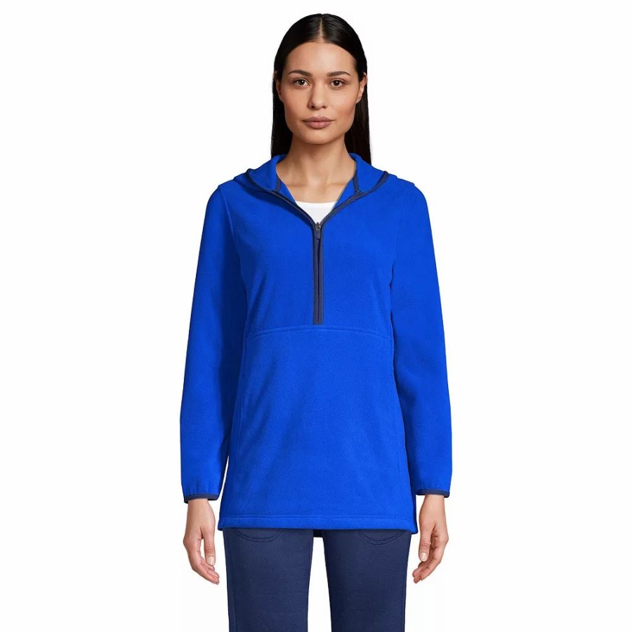 Clothing * | Women'S Lands' End Half-Zip Hood Fleece Pullover