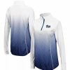 Clothing * | Women'S Colosseum Navy Pitt Panthers Magic Ombre Quarter-Zip Raglan Jacket