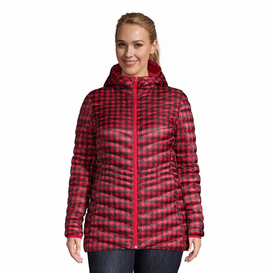 Clothing * | Plus Size Lands' End Hood Ultralight Down Packable Jacket