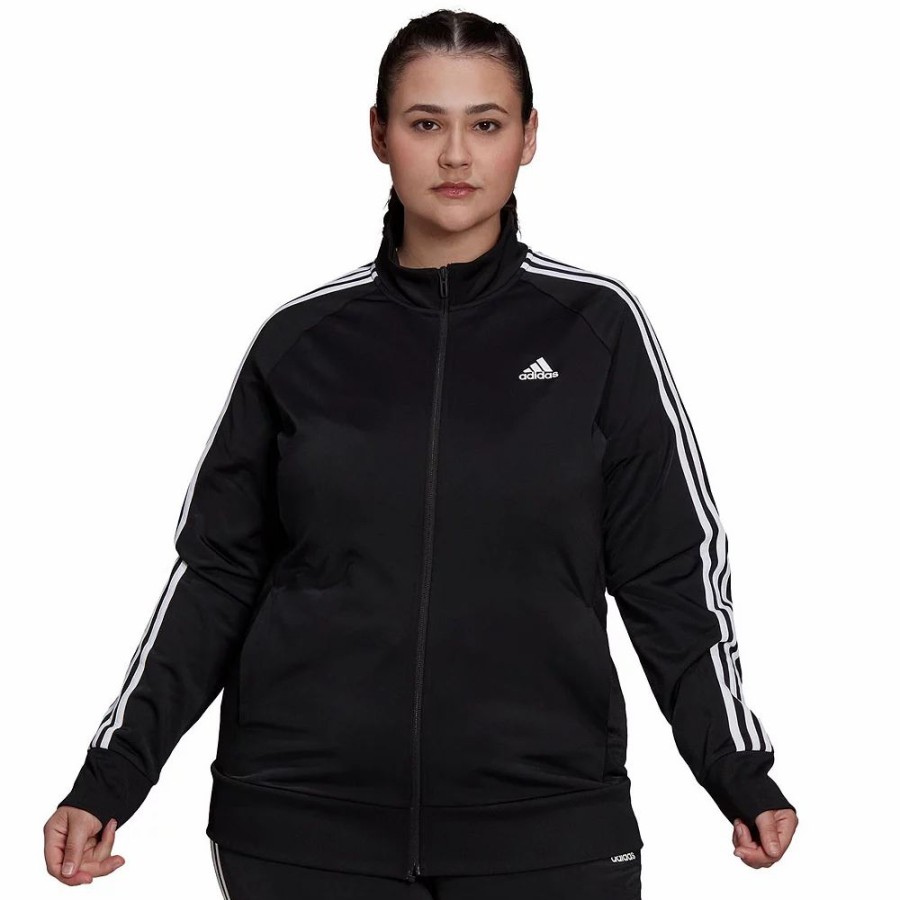 Clothing * | Plus Size Adidas Essential Tricot Track Jacket