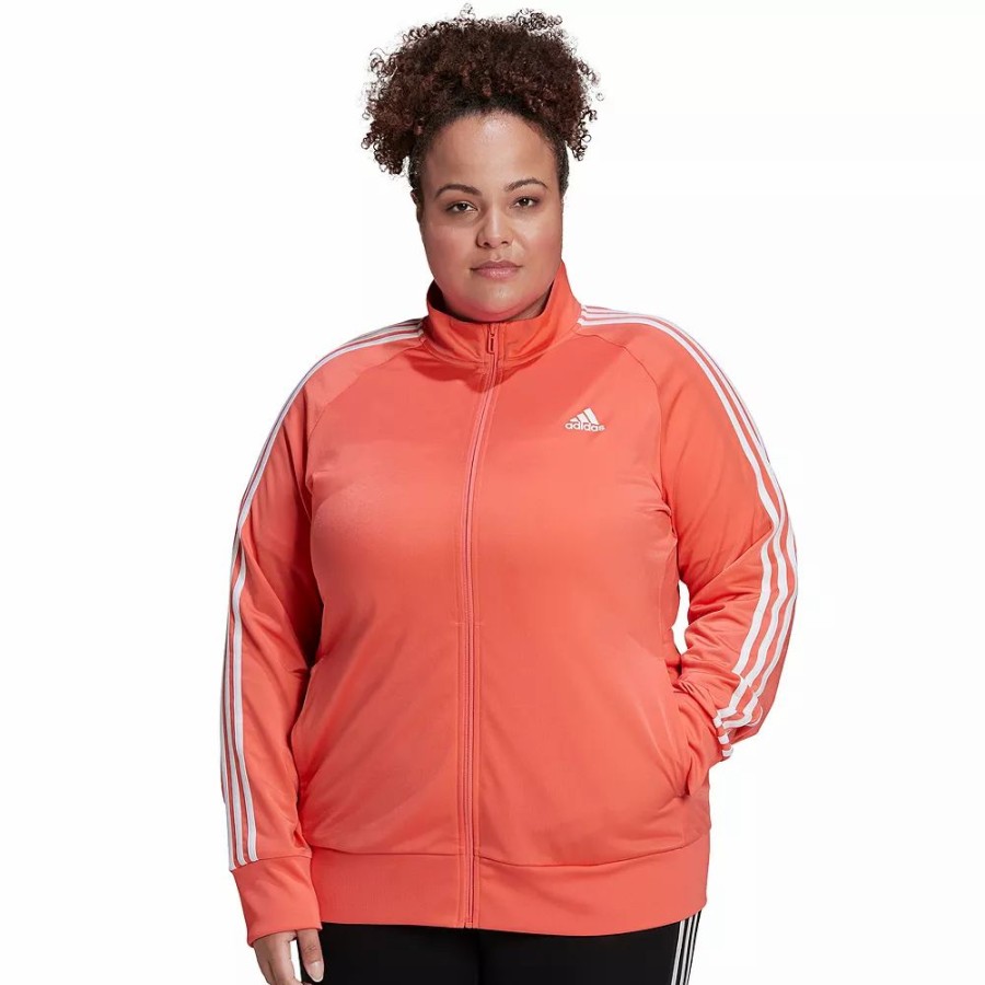 Clothing * | Plus Size Adidas Essential Tricot Track Jacket