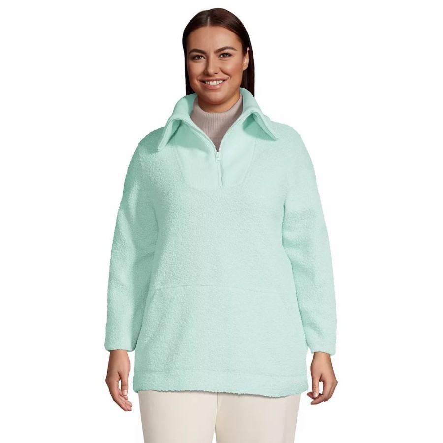 Clothing * | Plus Size Lands' End Cozy Teddy-Bear Fleece Sweatshirt