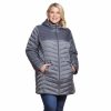 Clothing * | Plus Size Weathercast Hood Packable Faux-Down Coat