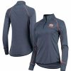 Clothing * | Women'S Colosseum Navy Auburn Tigers Stingray Raglan Quarter-Zip Top