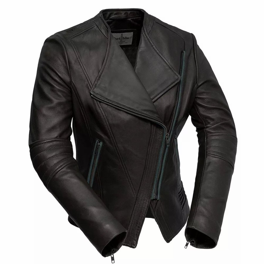 Clothing * | Women'S Whet Blu Trish Asymmetrical Leather Jacket