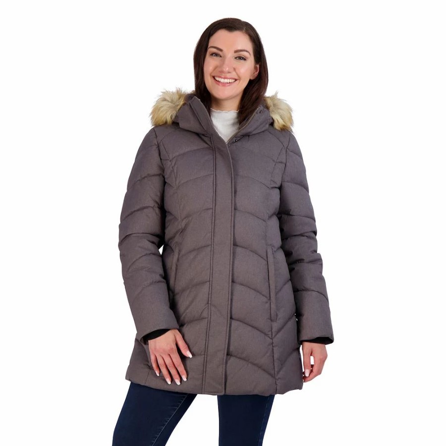 Clothing * | Women'S Zeroxposur Freya Faux-Fur Hood Quilted Walker Coat