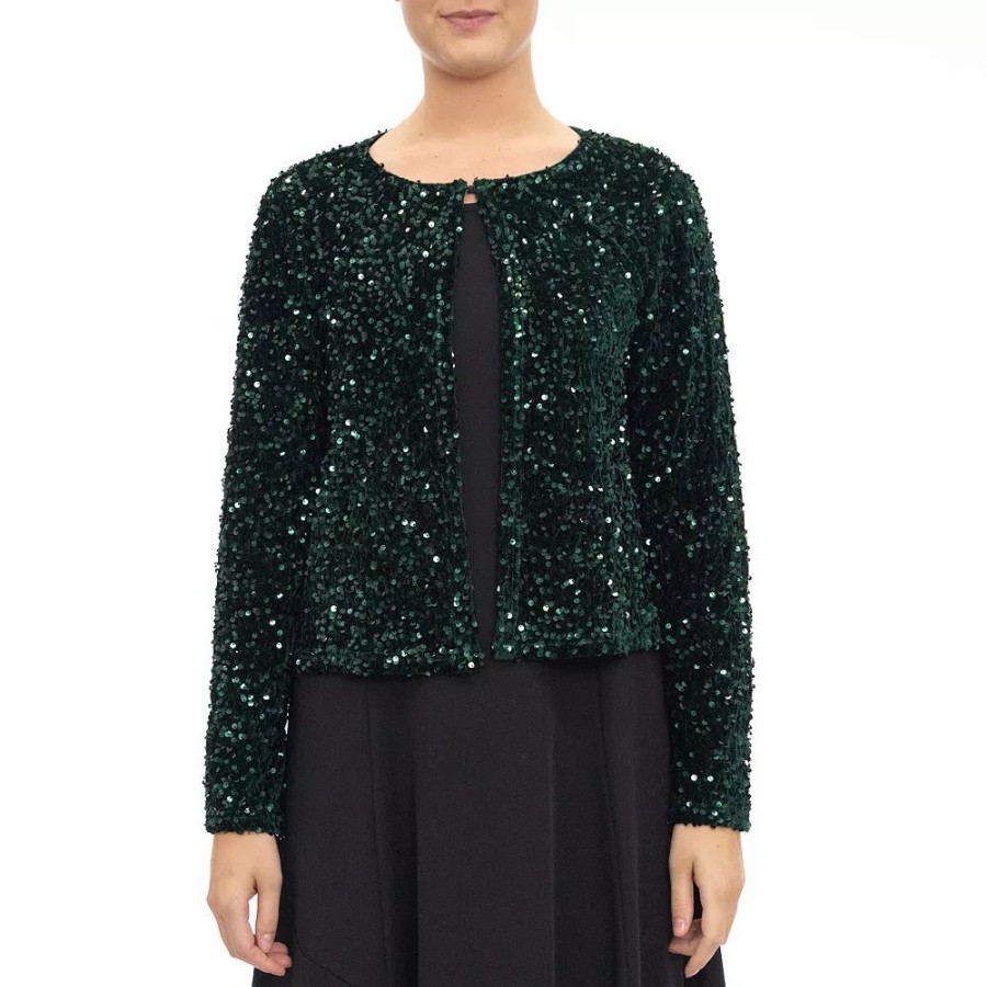 Clothing * | Women'S Nina Leonard Sequin Shrug