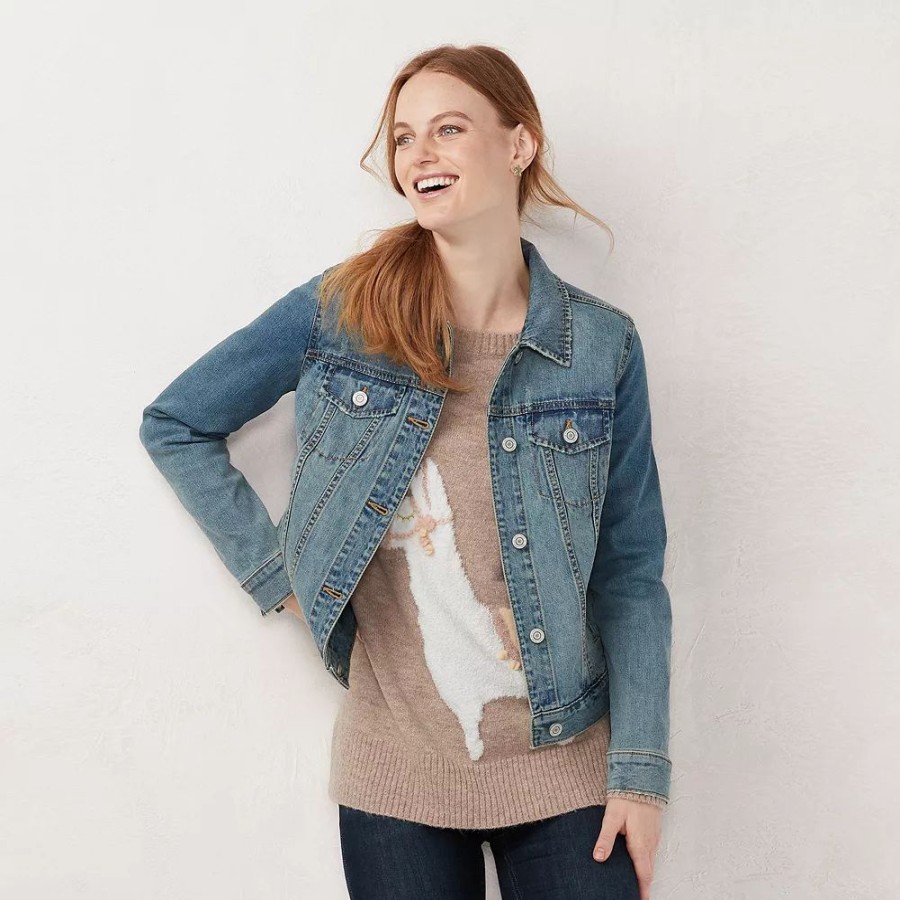 Clothing * | Petite Lc Lauren Conrad Denim Jacket