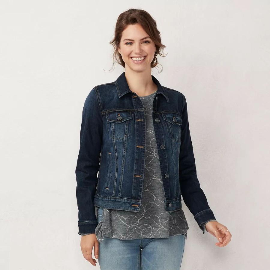 Clothing * | Petite Lc Lauren Conrad Denim Jacket