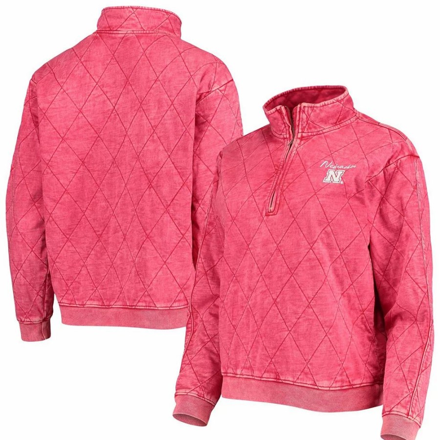 Clothing * | Women'S Gameday Couture Scarlet Nebraska Huskers Unstoppable Chic Quilted Quarter-Zip Jacket