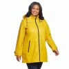 Clothing * | Plus Size Weathercast Hooded Rain Slicker Yellow