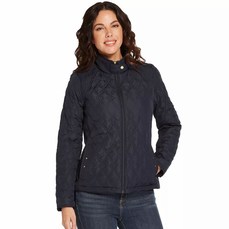 Clothing * | Women'S Weathercast Midweight Quilted Jacket Classic Navy