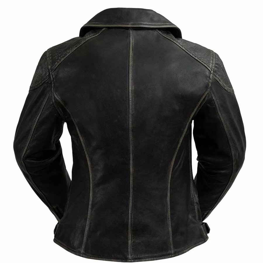 Clothing * | Women'S Whet Blu Stephanie Distressed Leather Moto Jacket