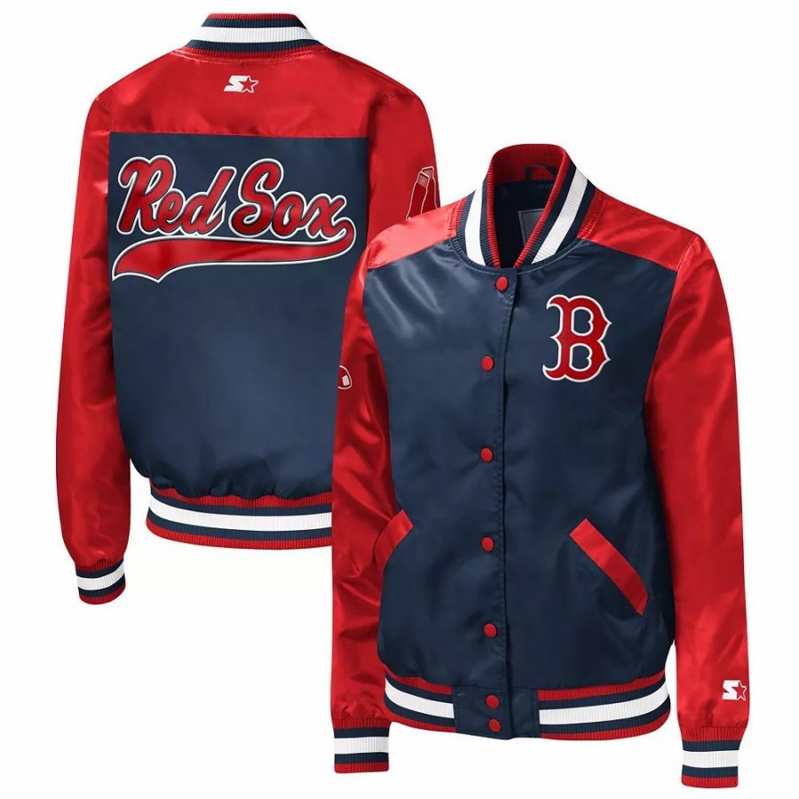 Clothing * | Women'S Starter Navy Boston Red Sox The Legend Full-Snap Jacket