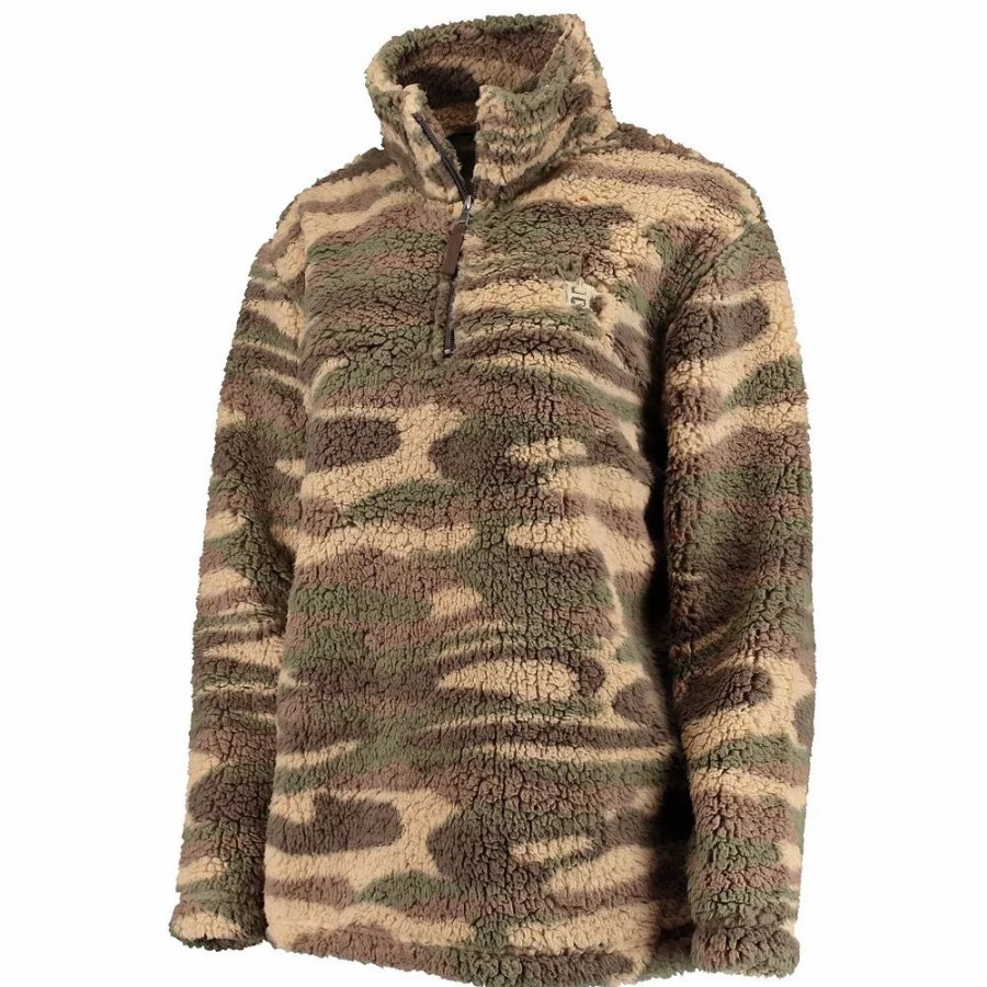 Clothing * | Women'S G-Iii 4Her By Carl Banks Camo Houston Astros Sherpa Quarter-Zip Jacket