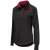 Clothing * | Women'S Colosseum Black Alabama Crimson Tide Bikram 1/4 Zip Long Sleeve Jacket