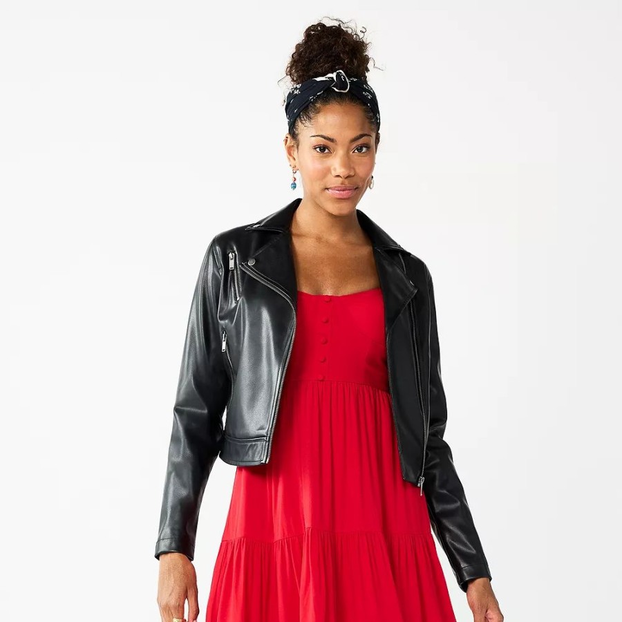 Clothing * | Juniors' So Faux-Leather Moto Jacket