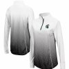 Clothing * | Women'S Colosseum Black Michigan State Spartans Magic Ombre Quarter-Zip Raglan Jacket