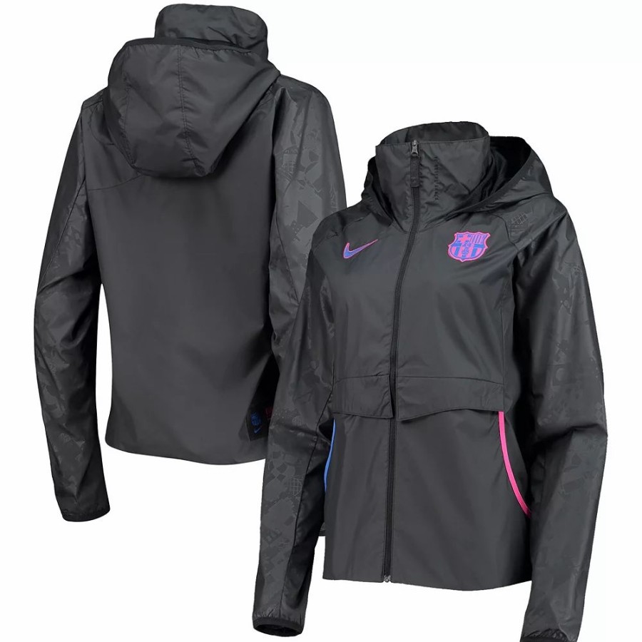 Clothing * | Women'S Nike Black Barcelona Awf Raglan Full-Zip Jacket