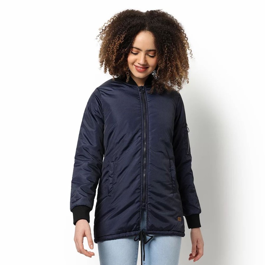 Clothing * | Campus Sutra Women Regular Fit Zipper Jacket