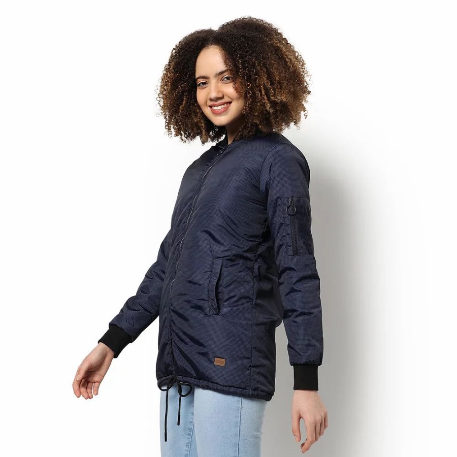 Clothing * | Campus Sutra Women Regular Fit Zipper Jacket