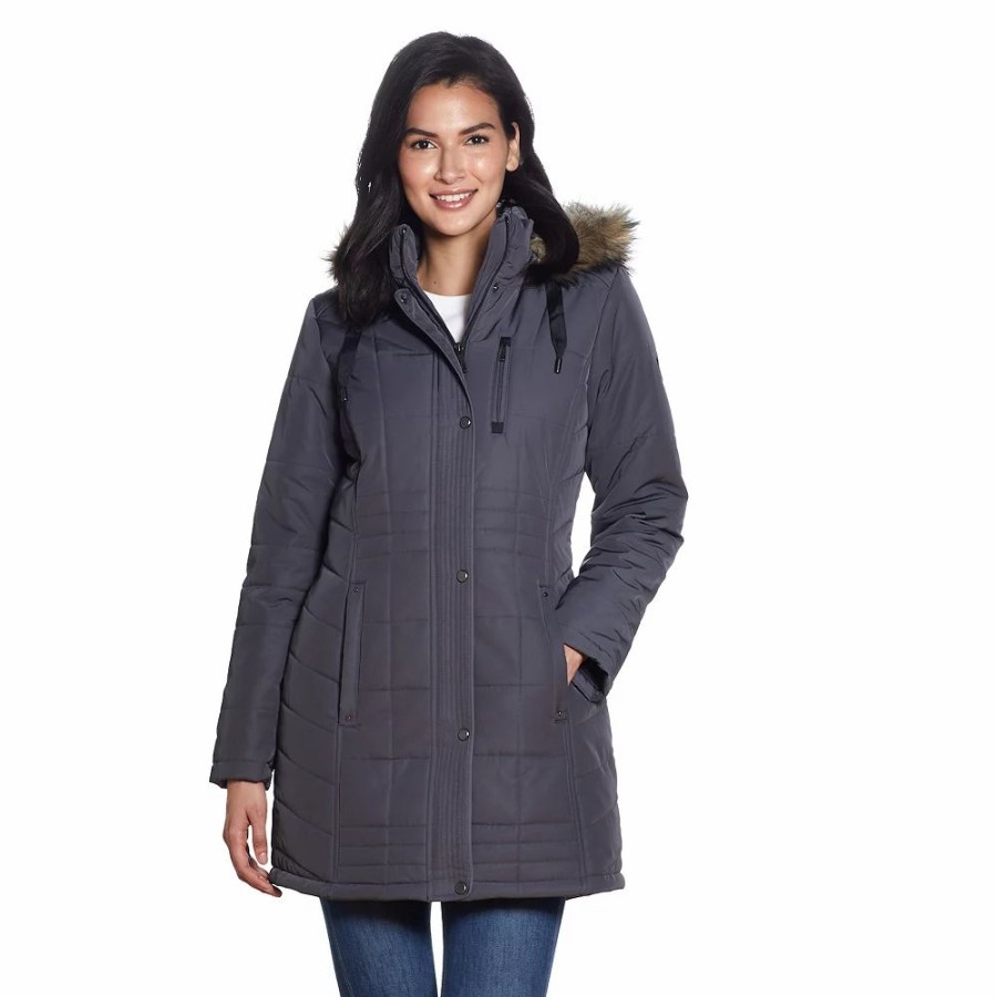 Clothing * | Women'S Weathercast Faux-Fur Hood Puffer Coat