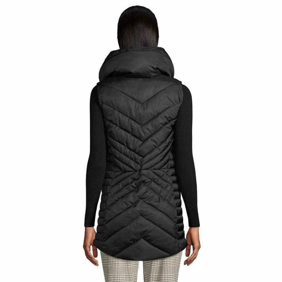 Clothing * | Women'S Lands' End Insulated Cozy Fleece Lined Primaloft Vest Black