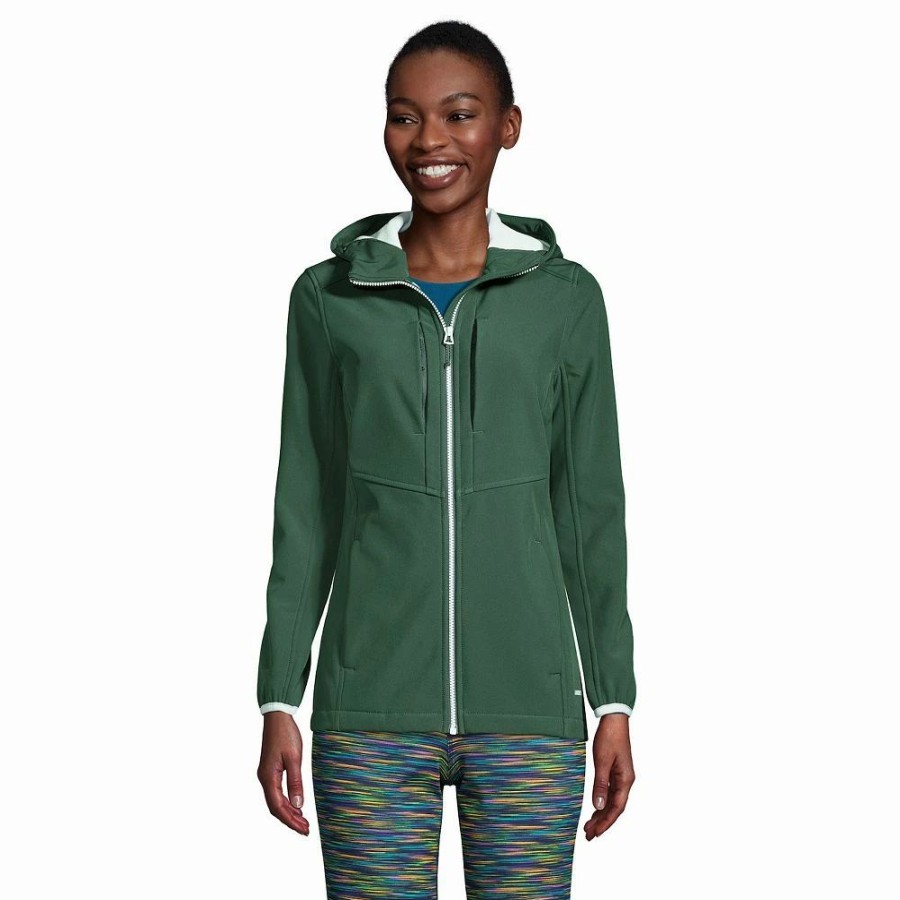 Clothing * | Women'S Lands' End Fleece Stretch Softshell Jacket