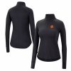 Clothing * | Women'S Colosseum Black Clemson Tigers Core Quinn Raglan Quarter-Zip Top