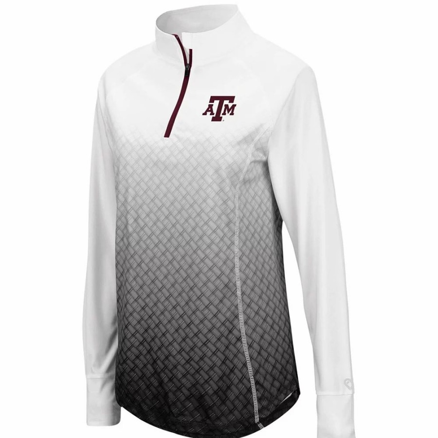 Clothing * | Women'S Colosseum Black Texas A&M Aggies Magic Ombre Quarter-Zip Raglan Jacket