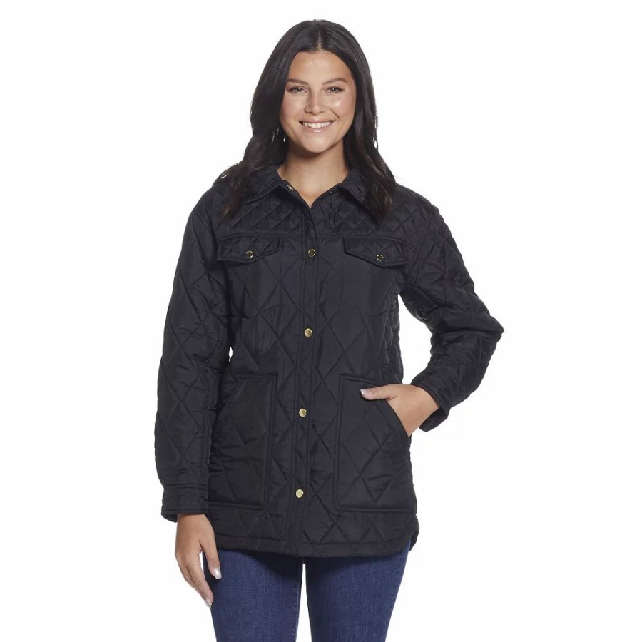 Clothing * | Women'S Weathercast Print Lining Quilted Shacket