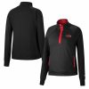 Clothing * | Women'S Colosseum Black Illinois State Redbirds Kipling Raglan Quarter-Snap Top